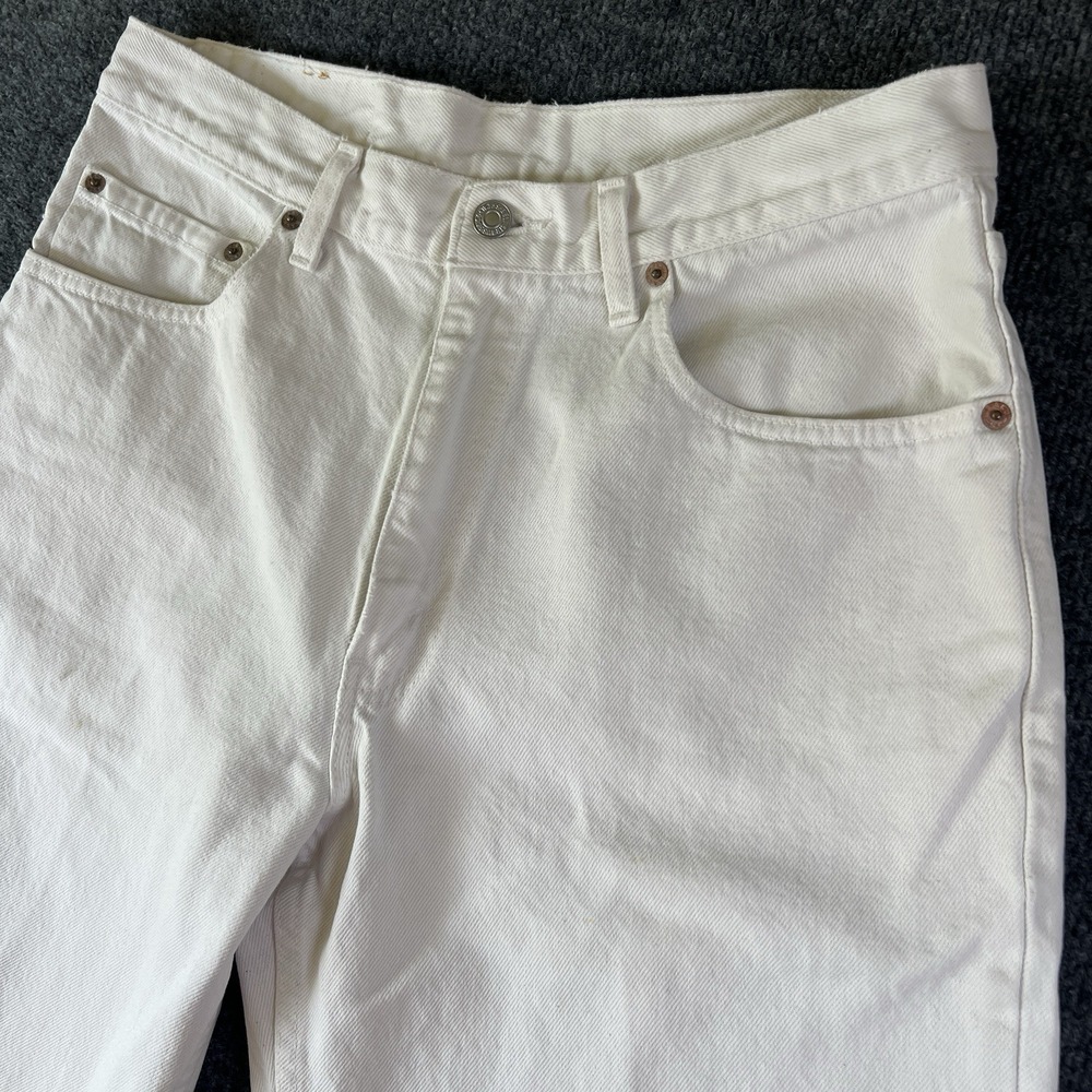 Levi's 550 Relaxed Fit Jeans White Denim USA Made 32x30 90s Vintage‎ READ